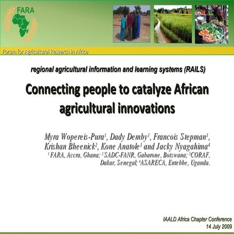 Connecting people to catalyze African agricultural innovations