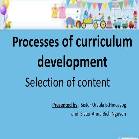 processes of curriculum developement