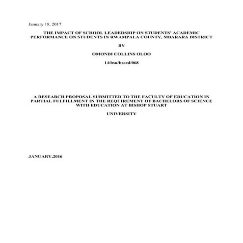 THE IMPACT OF SCHOOL LEADERSHIP ON STUDENTS’ ACADEMIC PERFORMANCE 