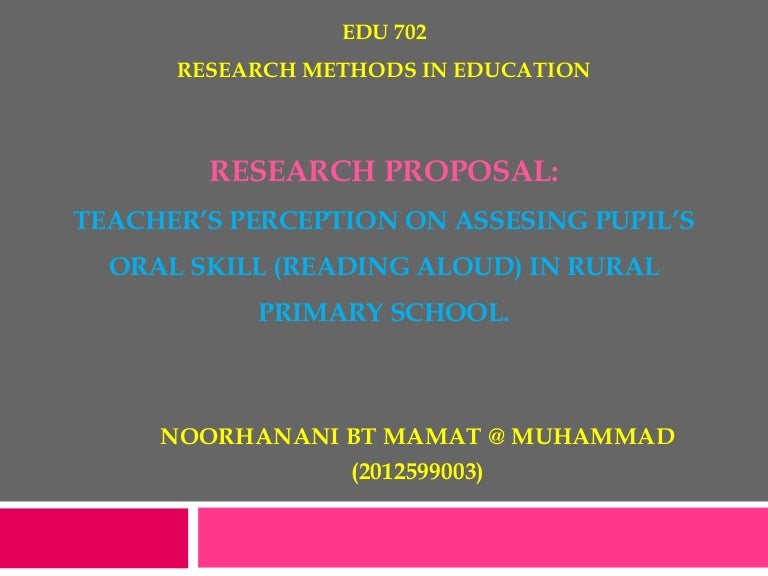 My research proposal