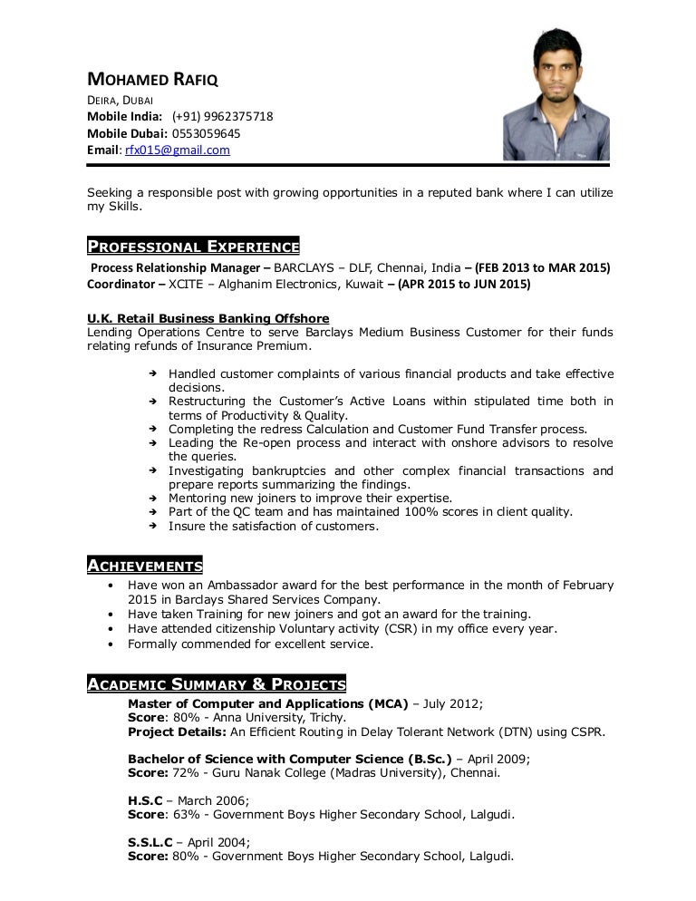 resume banks
