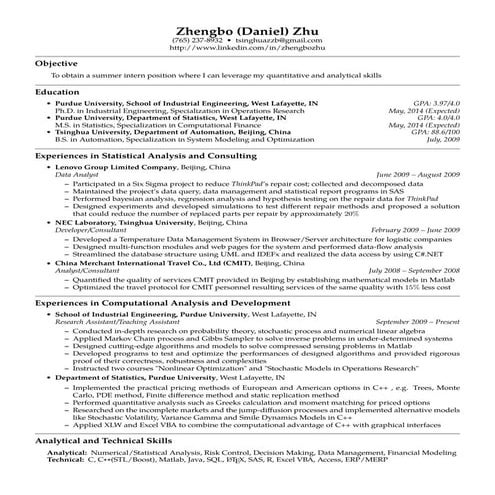 Resume_Zhengbo (Daniel) Zhu_Consulting