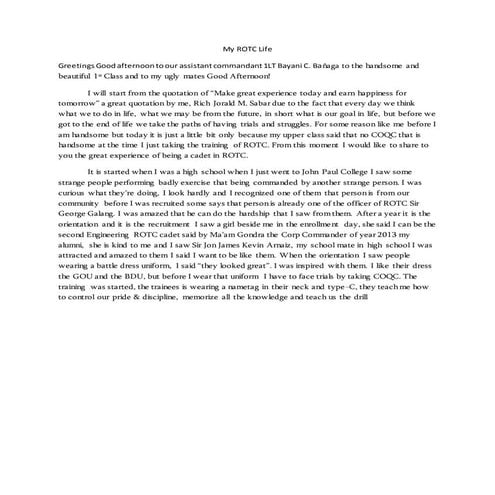 My rotc life | DOCX