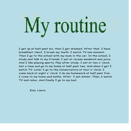 MY ROUTINE: LAURA QUINTANA SÁNCHEZ