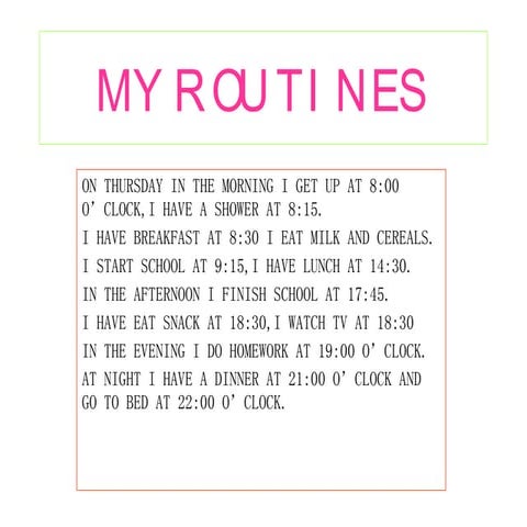 My Routines | PPT