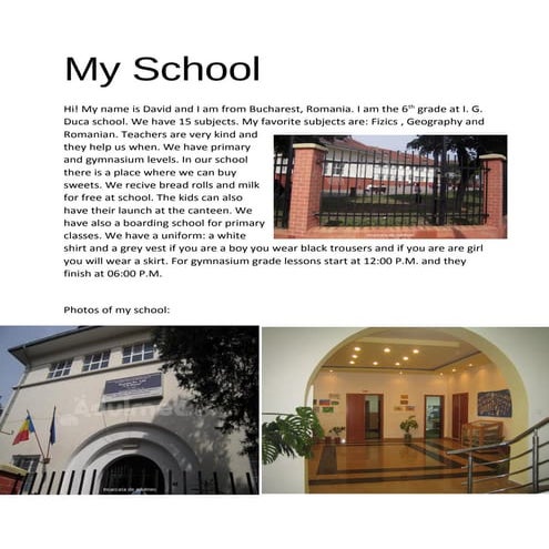 My School - David Andrei Șerbănescu