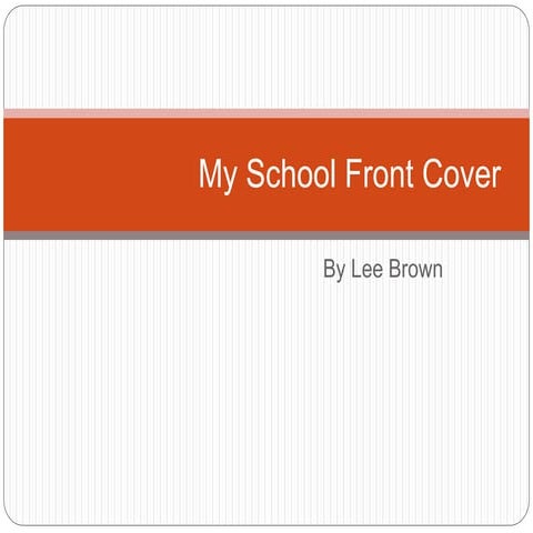 My School Front Cover