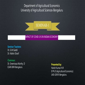 Impact of Covid-19 on Indian Economy