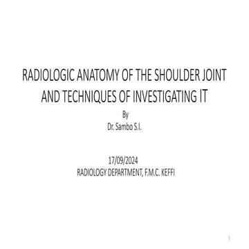 THE RADIOLOGICAL ANATOMY OF THE SHOULDER JOINT AND METHODS OF ...