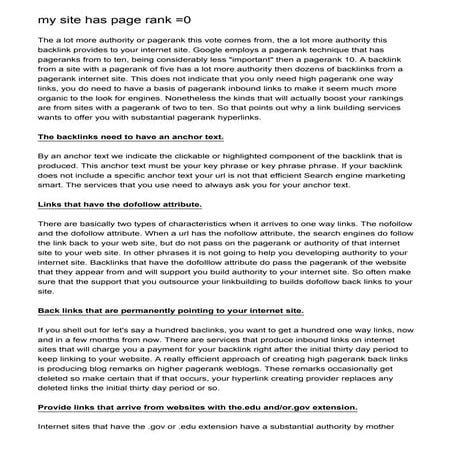 my site has page rank =0