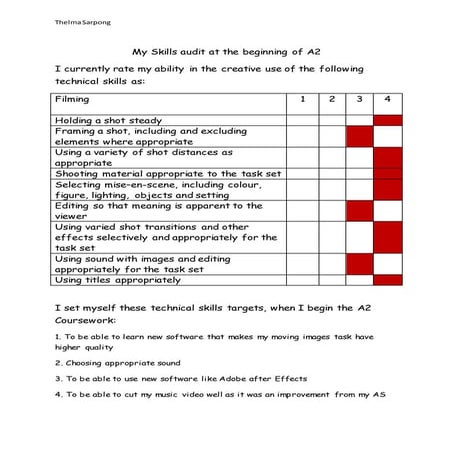 Thelma's skill audit
