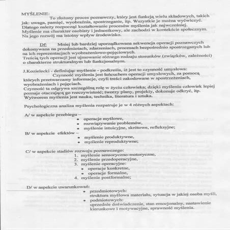 Psychologia - myślenie | PDF