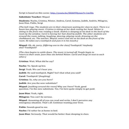 Monday syndrome script | PDF