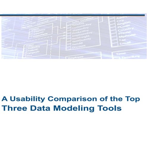Top Three Data Modeling Tools Usability Comparsion | PDF