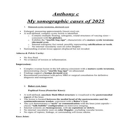 Comprehensive Sonographic Case Studies of 2025: Diagnoses and Imaging ...
