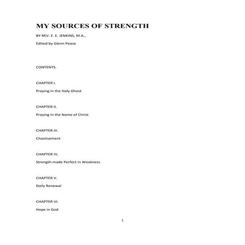 My sources of strength