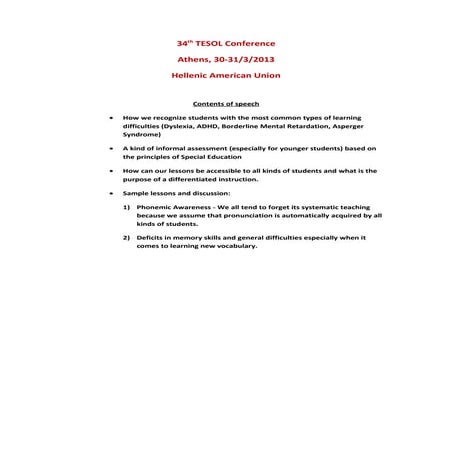 Teaching English to Senior Citizens: Fuss or Fun; The EFL teacher as a course...