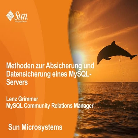 MySQL Absicherung und Datensicherung