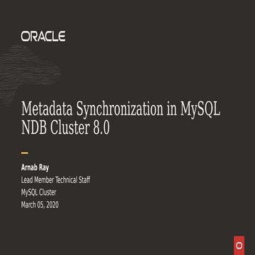 Metadata Synchronization in MySQL NDB Cluster 8.0