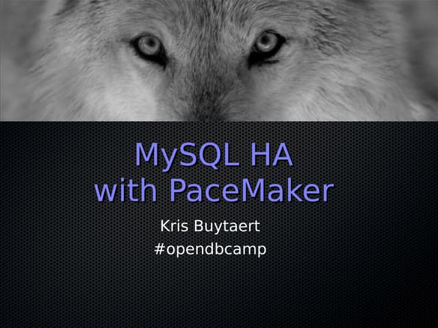 MySQL HA with  Pacemaker