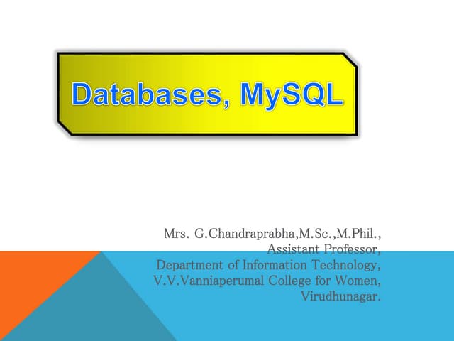 MYSQL-Database | PPT