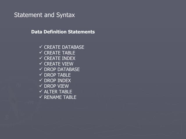 Mysql Statments