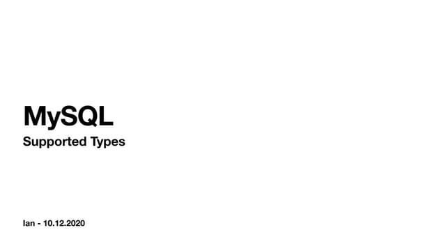 Mysql supported-types