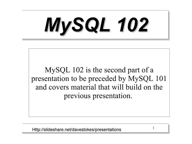 My sql102