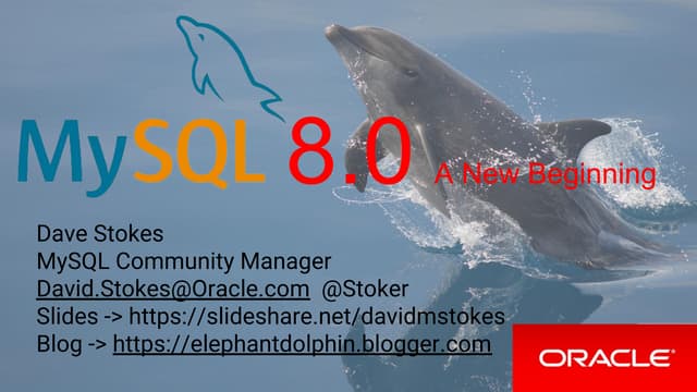 PHP Detroit -- MySQL 8 A New Beginning (updated presentation)