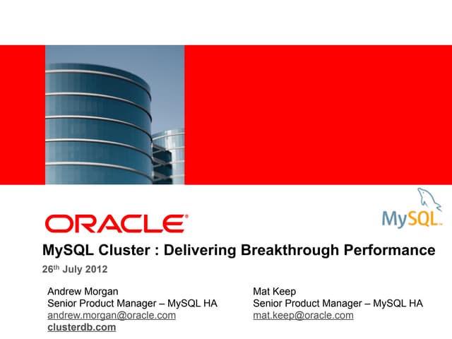 MySQL Cluster performance best practices