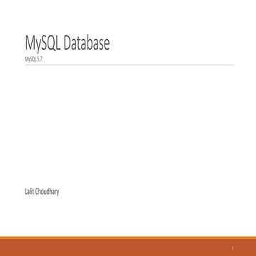 Introduction to Mysql
