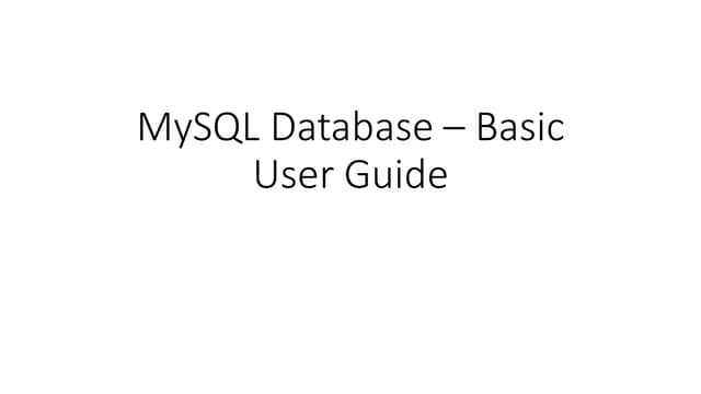 MySQL Cheat Sheet