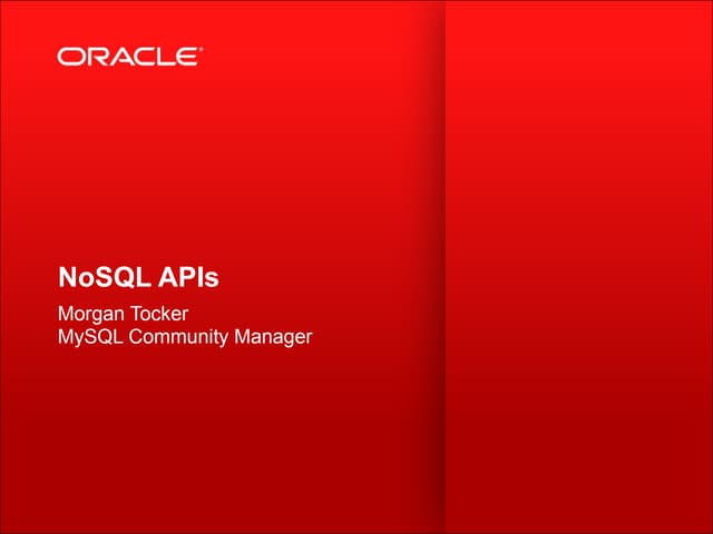 MySQL NoSQL APIs