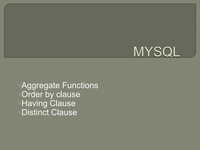 Mysql order by clause