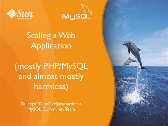 Scaling a Web Site - OSCON Tutorial