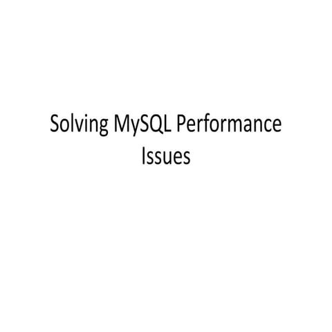 My sql performance
