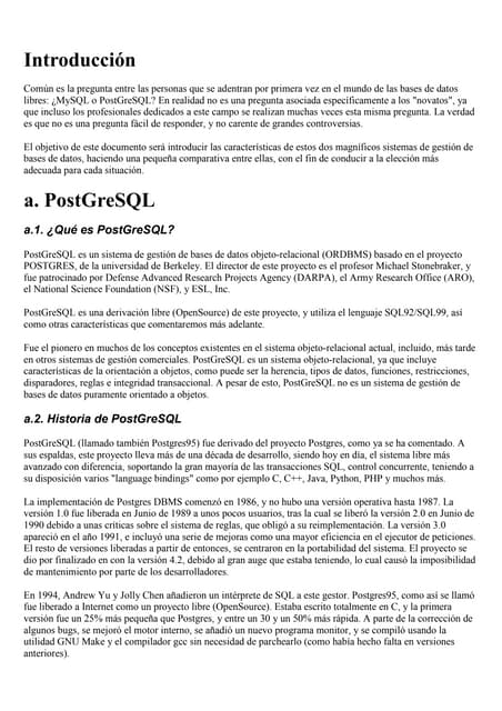 Mysql posgresql