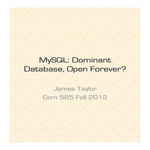 Mysql preso for Com 585