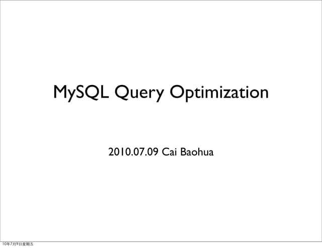 Mysql query optimization