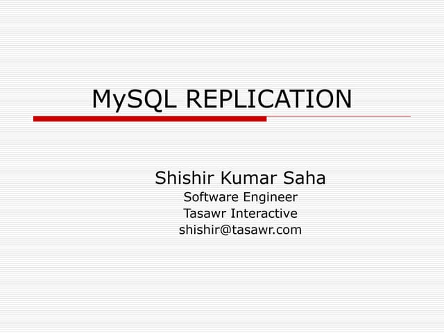 Basic Knowledge on MySql Replication