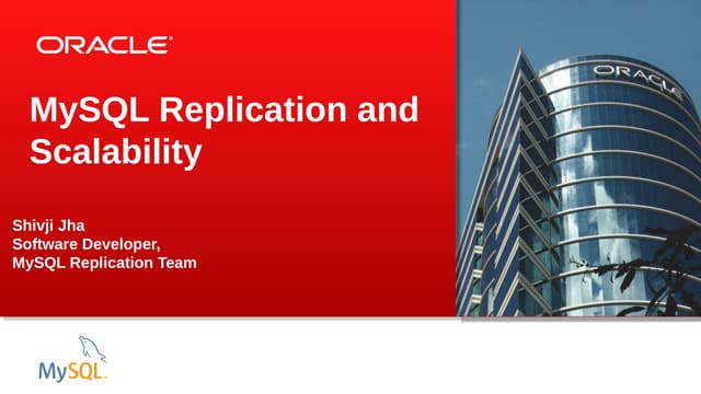 MySQL Developer Day conference: MySQL Replication and Scalability