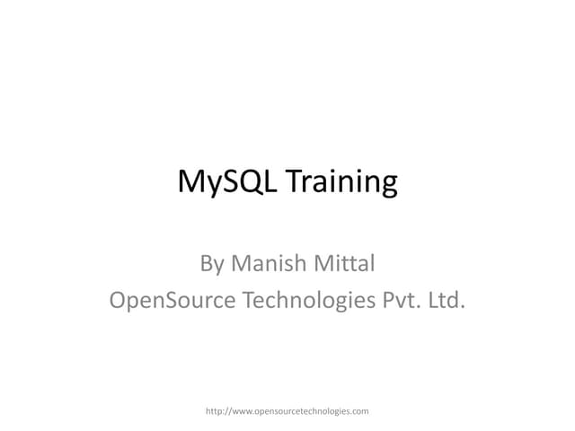 MySQL Training