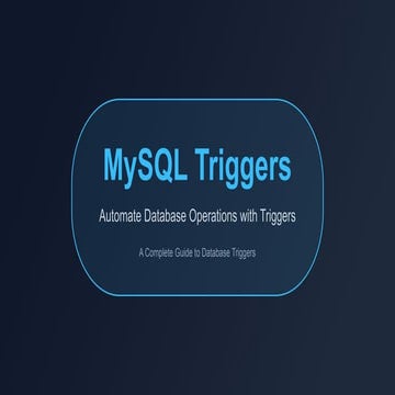 Example Of Trigger in MySQL for Audit Log and Soft Delete | PPTX