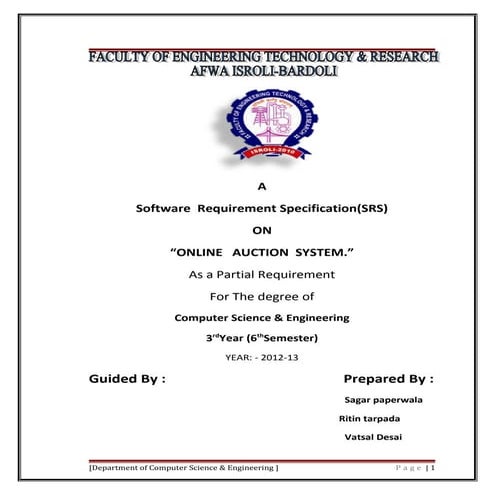 SRS on online auction system