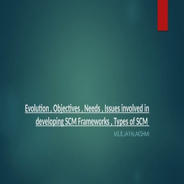 SCM Basics which includes evolution,needs,issues,etc...