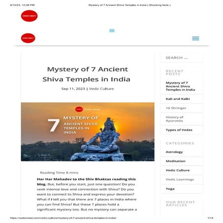 Mystery of 7 Ancient Shiva Temples in India.pdf