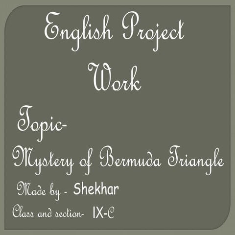 Mystery of bermuda triangle