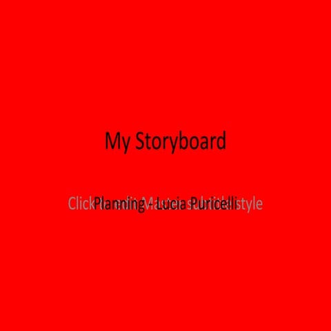 My Music Video Storyboard