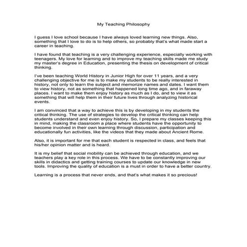 My Teaching Philosophy