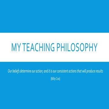 My teaching philosophy